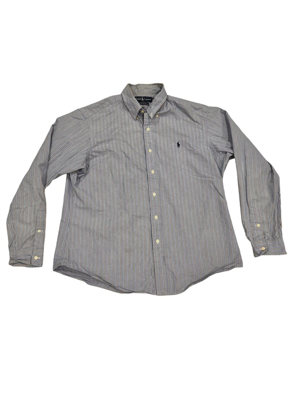 Polo Ralph Lauren Custom Fit 2-Ply Striped Button-Down Shirt Men XL